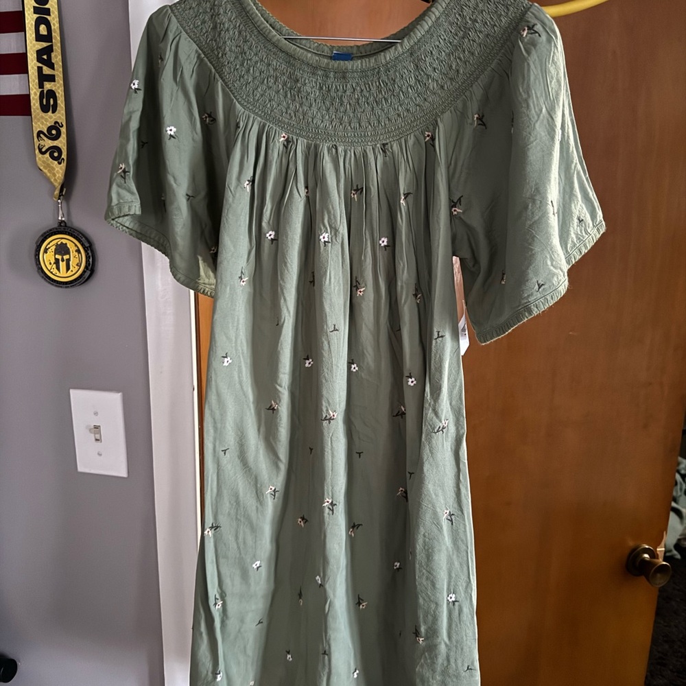 Green Floral Women's Dress